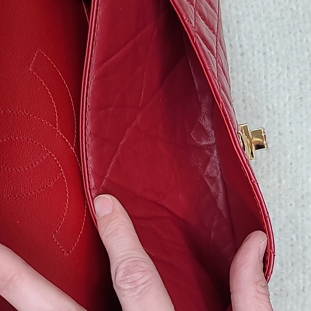 Chanel Classic Quilted Calfskin Medium 2.55 Reissue Red Double Flap Bag NWT/NIB - Picture 13 of 17